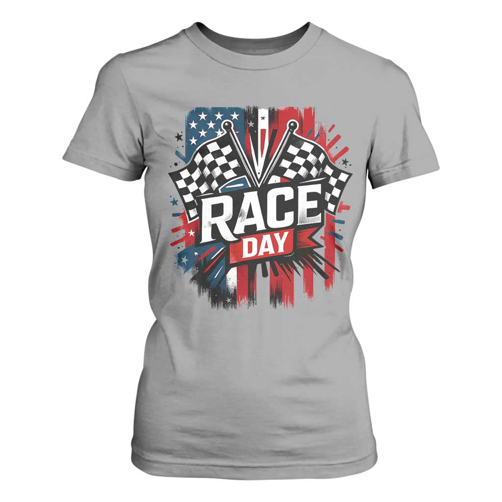 Checkered Flag Racing T Shirt For Women Race Day Team Lover TS14 Sport Gray Print Your Wear