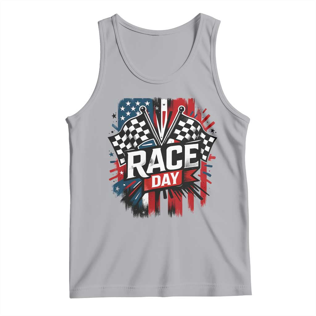Checkered Flag Racing Tank Top Race Day Team Lover TS14 Athletic Heather Print Your Wear