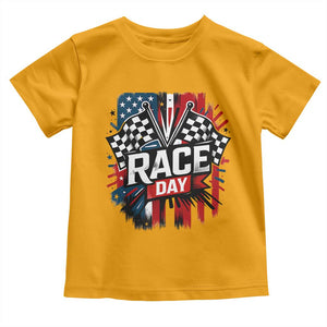 Checkered Flag Racing Toddler T Shirt Race Day Team Lover TS14 Gold Print Your Wear