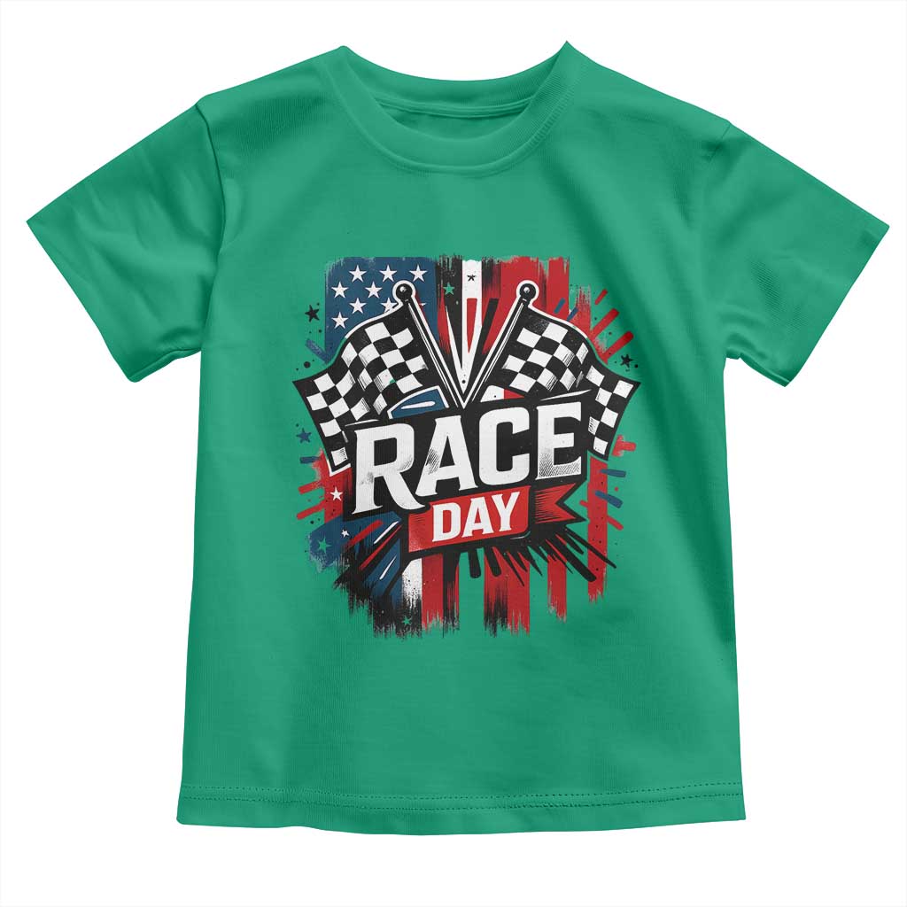 Checkered Flag Racing Toddler T Shirt Race Day Team Lover TS14 Irish Green Print Your Wear