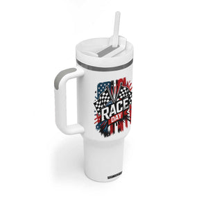 Checkered Flag Racing Tumbler With Handle Race Day Team Lover TS14 Print Your Wear
