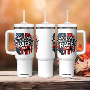 Checkered Flag Racing Tumbler With Handle Race Day Team Lover TS14 Print Your Wear