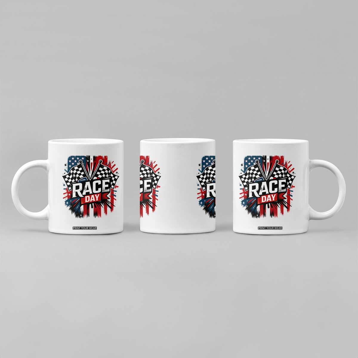 Checkered Flag Racing Coffee Mug Race Day Team Lover TS14 Print Your Wear