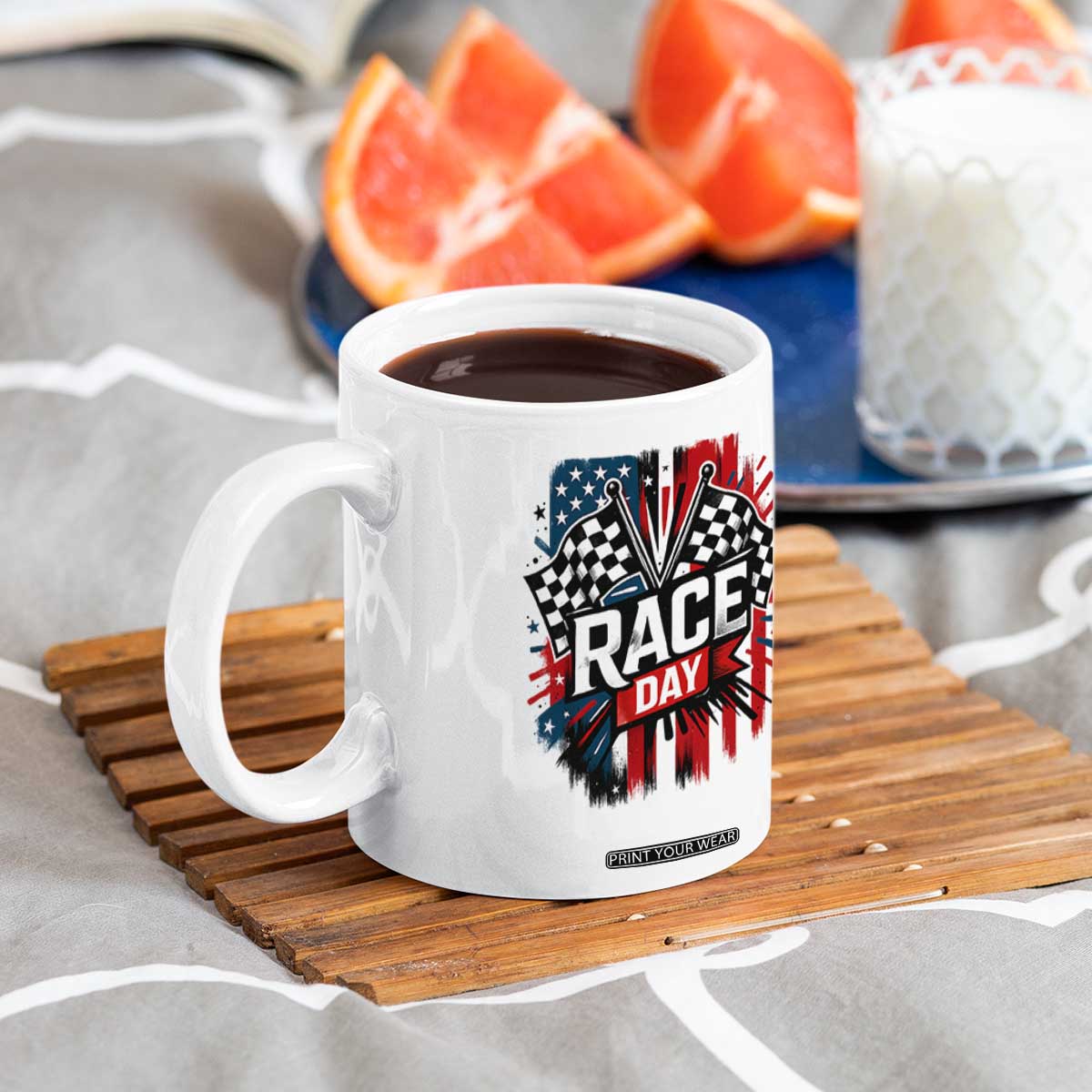 Checkered Flag Racing Coffee Mug Race Day Team Lover TS14 Print Your Wear