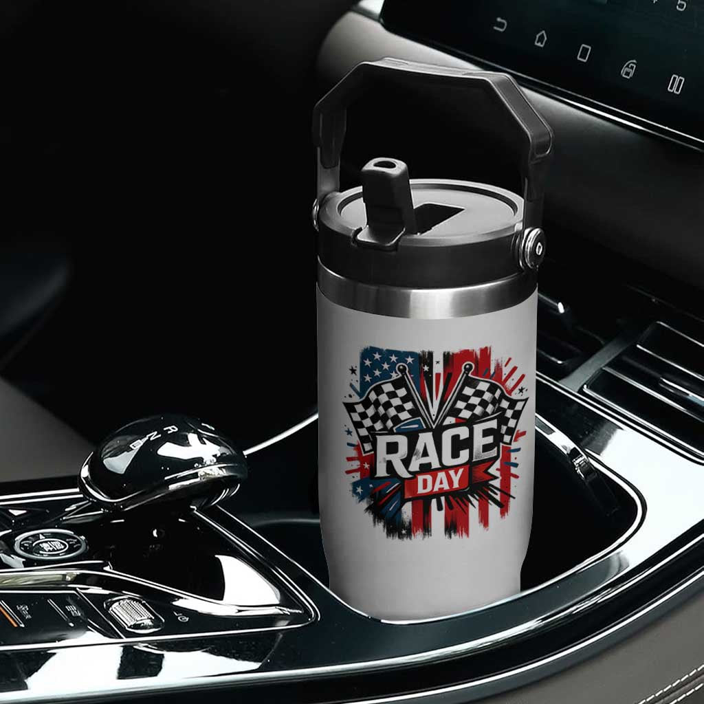 Checkered Flag Racing Flip Straw Tumbler Race Day Team Lover TS14 Print Your Wear