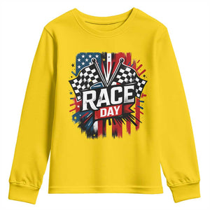 Checkered Flag Racing Youth Sweatshirt Race Day Team Lover TS14 Daisy Print Your Wear