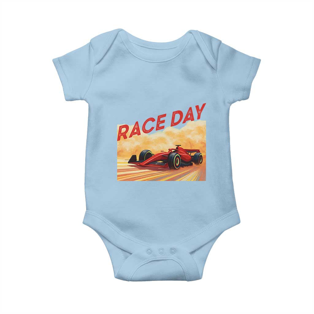 Vintage Racing Formula Car Baby Onesie TS14 Light Blue Print Your Wear