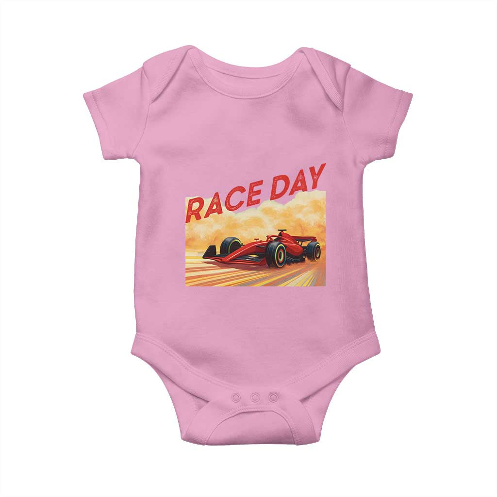 Vintage Racing Formula Car Baby Onesie TS14 Light Pink Print Your Wear