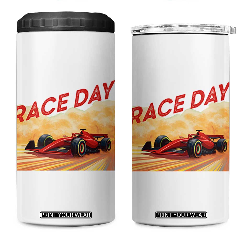 Vintage Racing Formula Car 4 in 1 Can Cooler Tumbler TS14 One Size: 16 oz White Print Your Wear