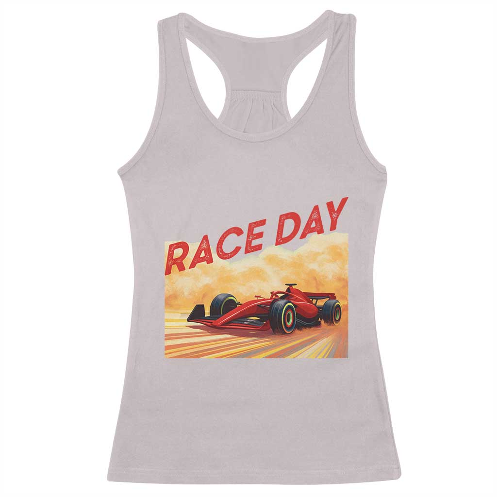 Vintage Racing Formula Car Racerback Tank Top TS14 Ice Gray Print Your Wear
