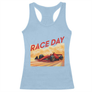 Vintage Racing Formula Car Racerback Tank Top TS14 Light Blue Print Your Wear