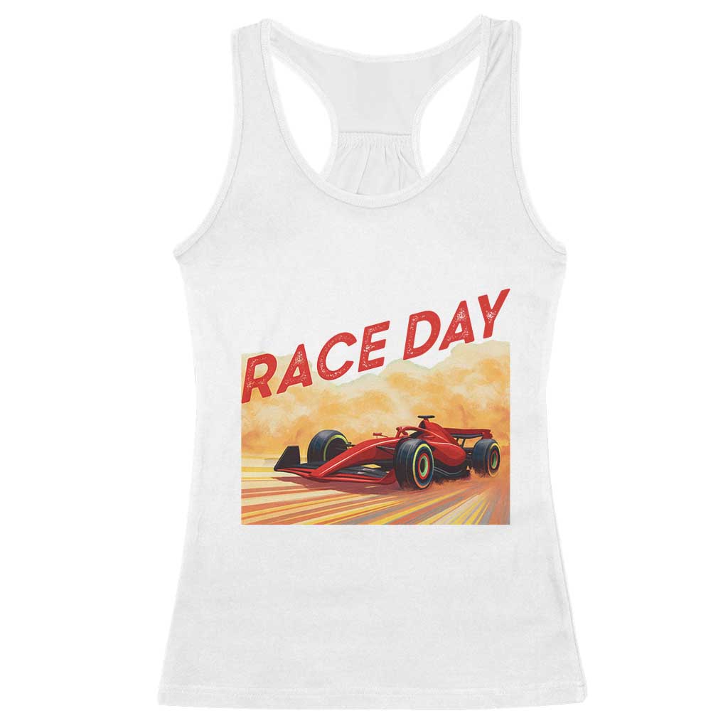 Vintage Racing Formula Car Racerback Tank Top TS14 White Print Your Wear
