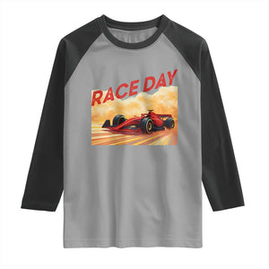 Vintage Racing Formula Car Raglan Shirt TS14 Sport Gray Black Print Your Wear