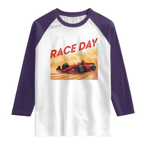Vintage Racing Formula Car Raglan Shirt TS14 White Purple Print Your Wear