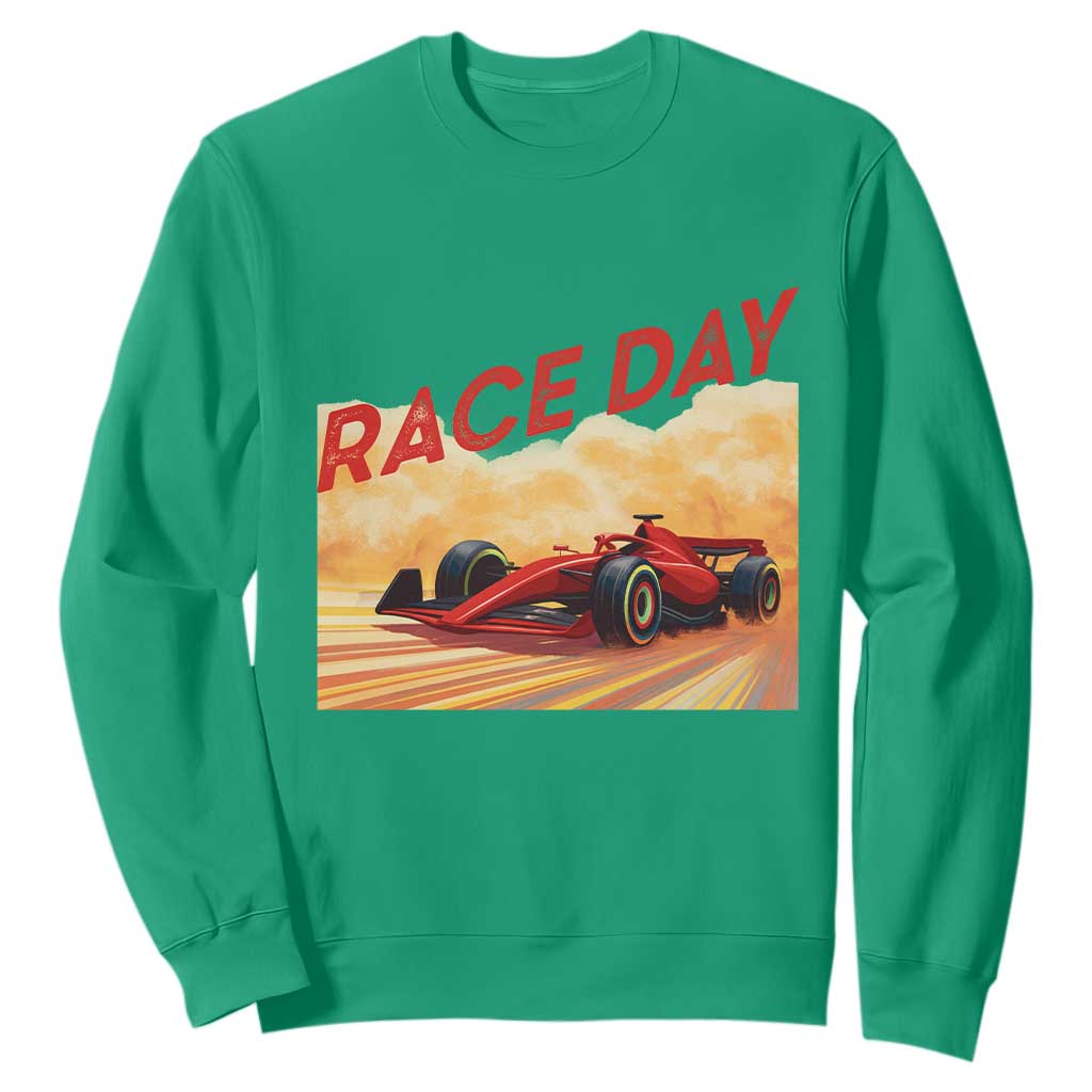 Vintage Racing Formula Car Sweatshirt TS14 Irish Green Print Your Wear