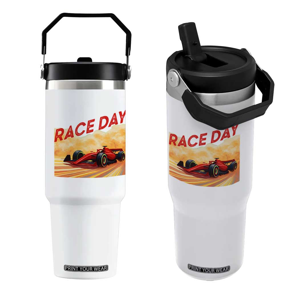 Vintage Racing Formula Car Flip Straw Tumbler TS14 One Size: 30 oz White Print Your Wear