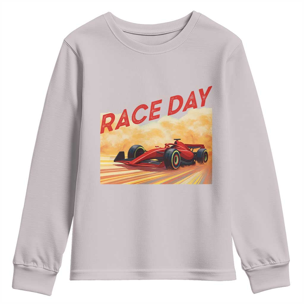 Vintage Racing Formula Car Youth Sweatshirt TS14 Ice Gray Print Your Wear