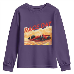 Vintage Racing Formula Car Youth Sweatshirt TS14 Purple Print Your Wear