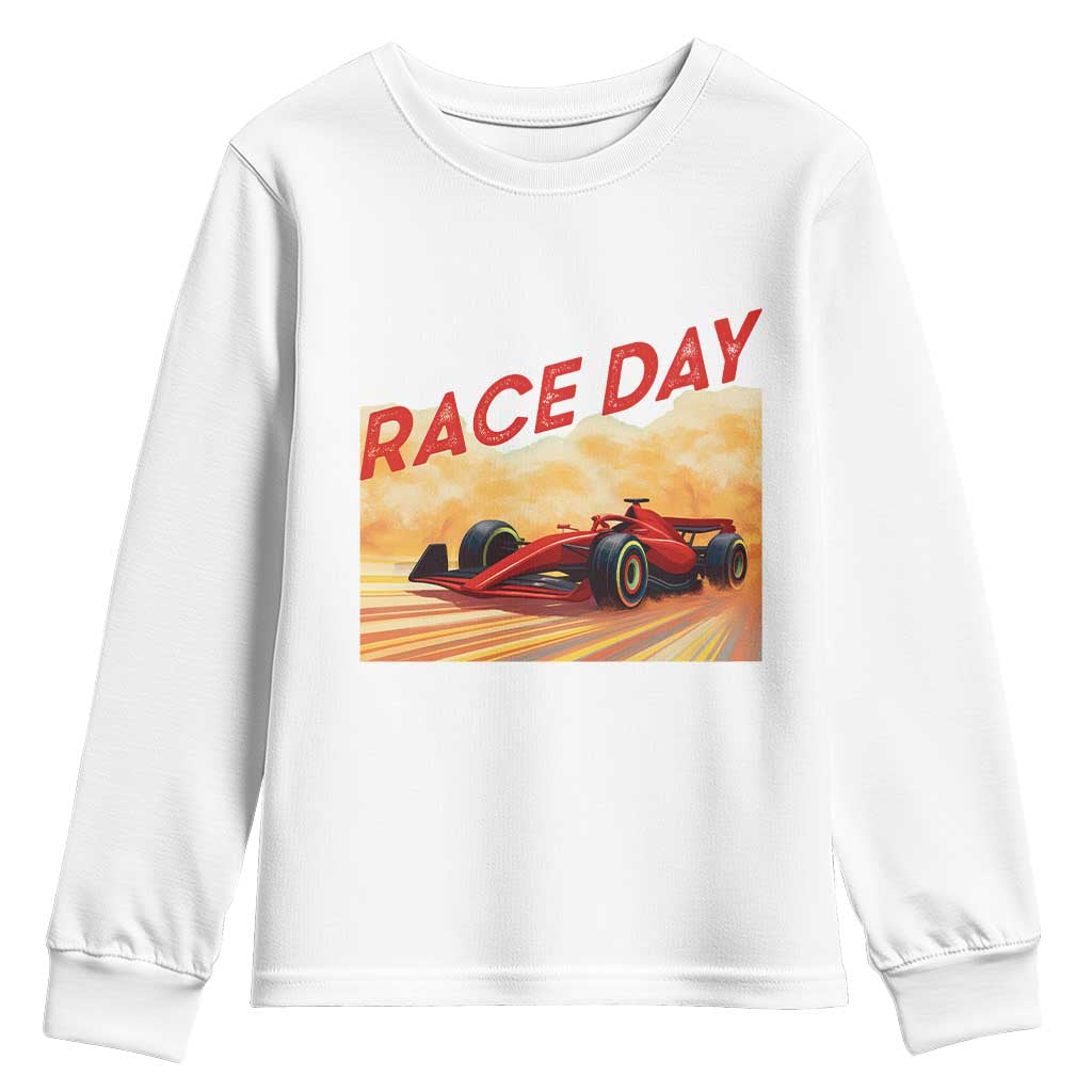 Vintage Racing Formula Car Youth Sweatshirt TS14 White Print Your Wear