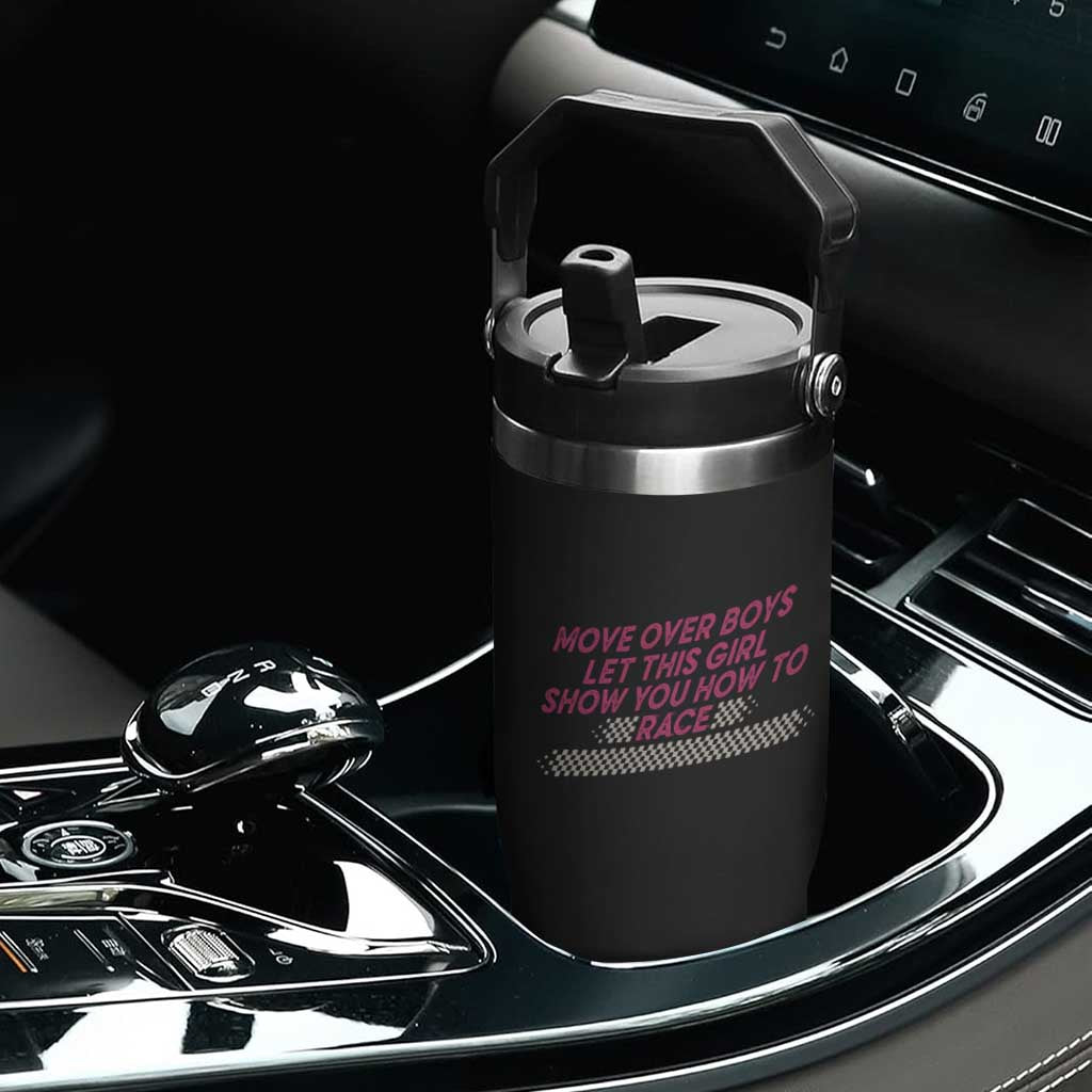 Racing Girl Flip Straw Tumbler Move Over Boys Funny Quote TS14 Print Your Wear