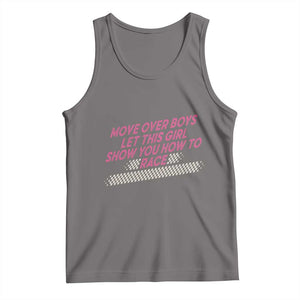 Racing Girl Tank Top Move Over Boys Funny Quote TS14 Deep Heather Print Your Wear