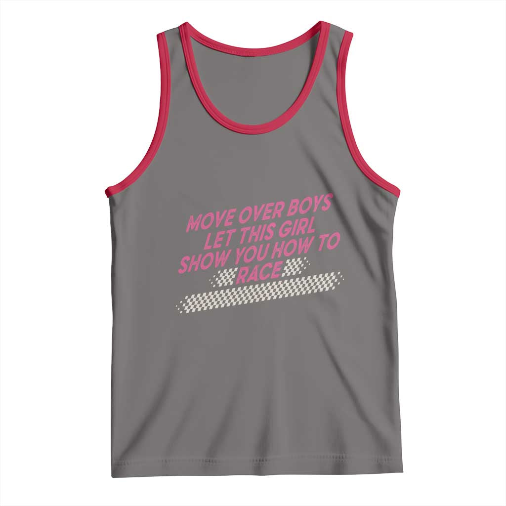 Racing Girl Tank Top Move Over Boys Funny Quote TS14 Deep Heather Red Print Your Wear