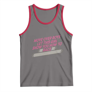 Racing Girl Tank Top Move Over Boys Funny Quote TS14 Deep Heather Red Print Your Wear