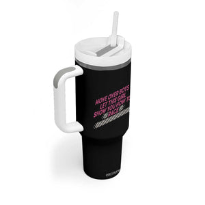 Racing Girl Tumbler With Handle Move Over Boys Funny Quote TS14 Print Your Wear