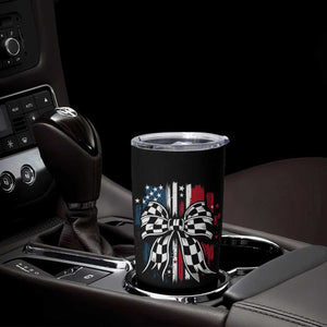Patriotic Coquette Bow Checkered Flag Race Car Racing Tumbler Cup TS14 Print Your Wear