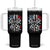 Patriotic Coquette Bow Checkered Flag Race Car Racing Tumbler With Handle TS14 One Size: 40 oz Black Print Your Wear