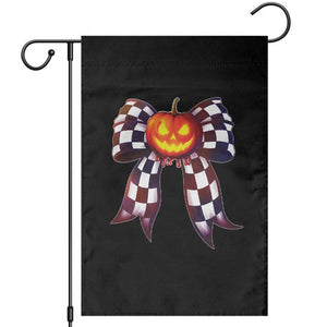 Race Car Halloween Garden Flag Pumpkin Checkered Coquette Bow TS14 Black Print Your Wear