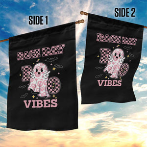 Race Car Halloween Garden Flag Boo Checkered Coquette Bow TS14 Print Your Wear