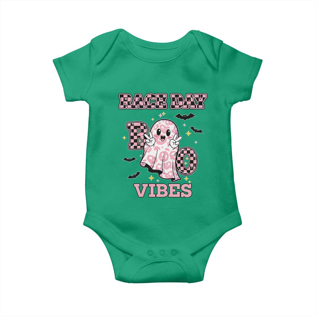 Race Car Halloween Baby Onesie Boo Checkered Coquette Bow TS14 Irish Green Print Your Wear