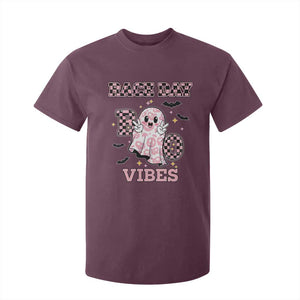 Race Car Halloween T Shirt For Kid Boo Checkered Coquette Bow TS14 Maroon Print Your Wear