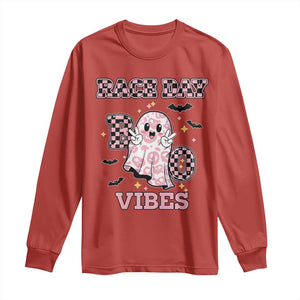 Race Car Halloween Long Sleeve Shirt Boo Checkered Coquette Bow TS14 Red Print Your Wear