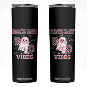 Race Car Halloween Skinny Tumbler Boo Checkered Coquette Bow TS14 Black Print Your Wear