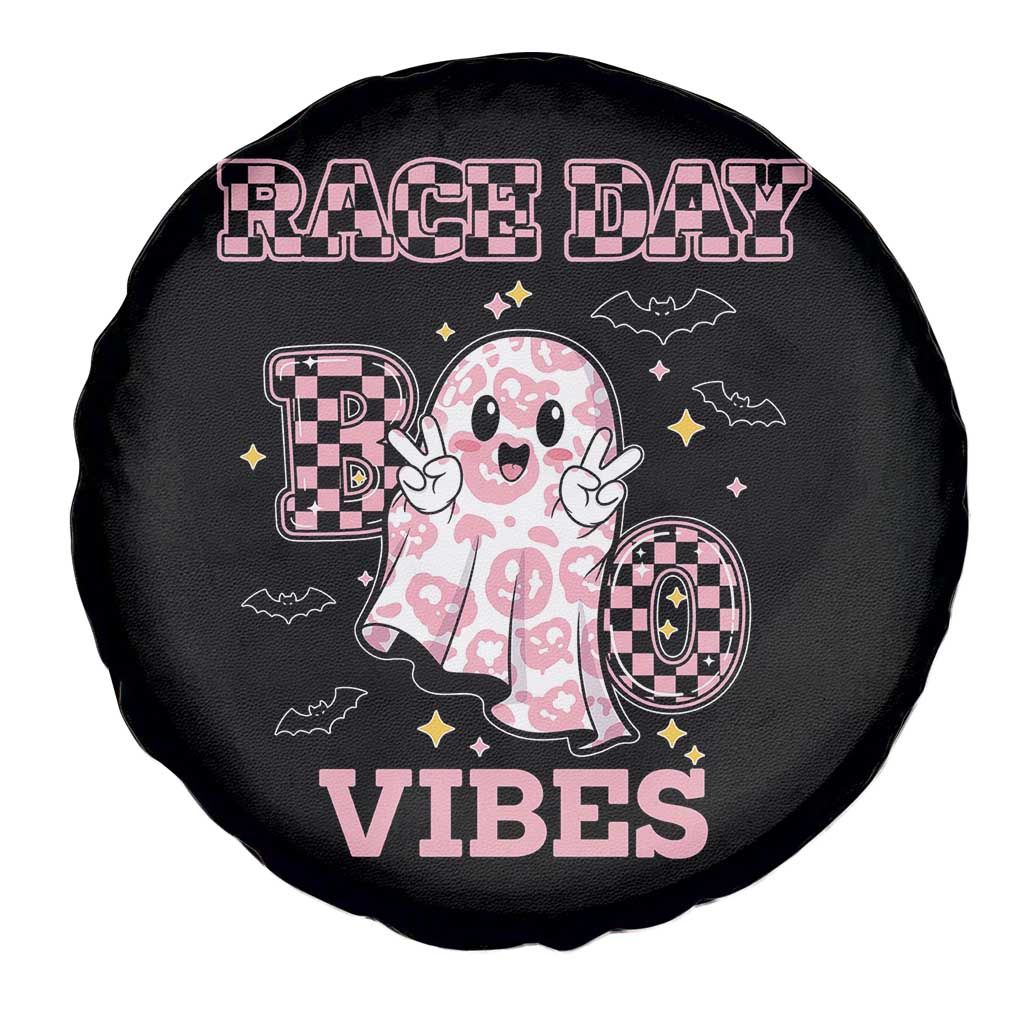 Race Car Halloween Spare Tire Cover Boo Checkered Coquette Bow TS14 Print Your Wear