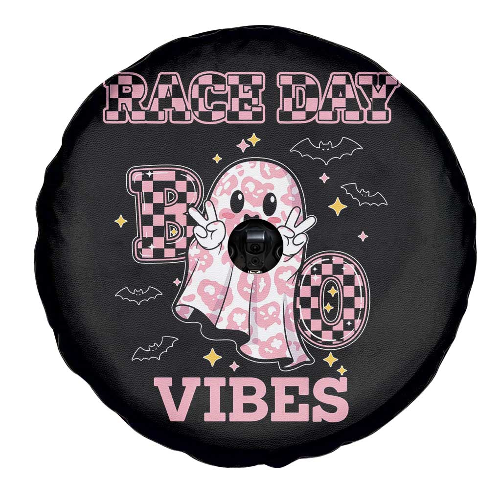 Race Car Halloween Spare Tire Cover Boo Checkered Coquette Bow TS14 Print Your Wear