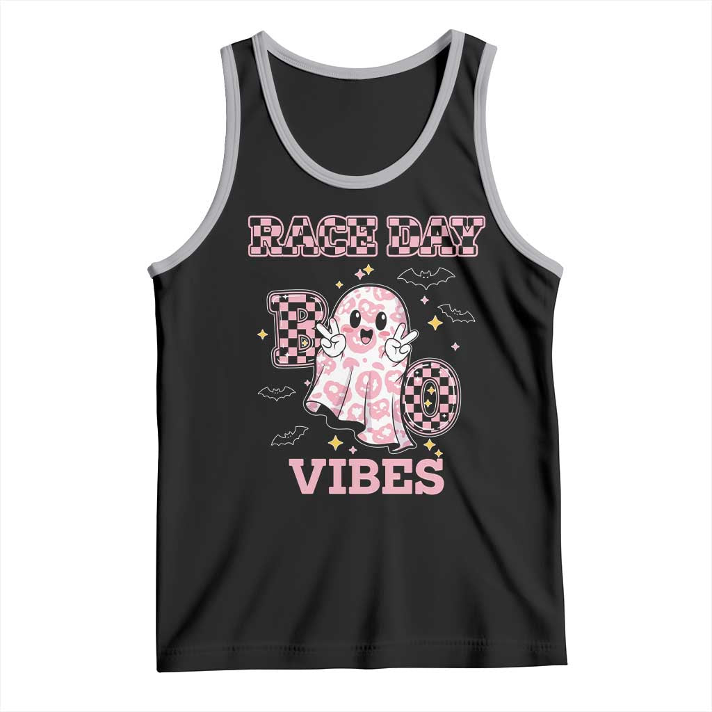 Race Car Halloween Tank Top Boo Checkered Coquette Bow TS14 Black Athletic Heather Print Your Wear