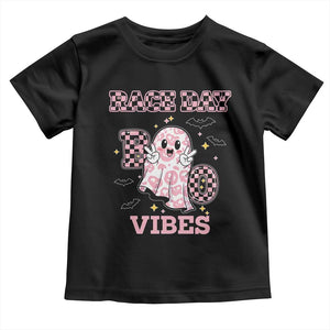 Race Car Halloween Toddler T Shirt Boo Checkered Coquette Bow TS14 Black Print Your Wear