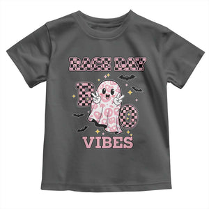 Race Car Halloween Toddler T Shirt Boo Checkered Coquette Bow TS14 Dark Heather Print Your Wear
