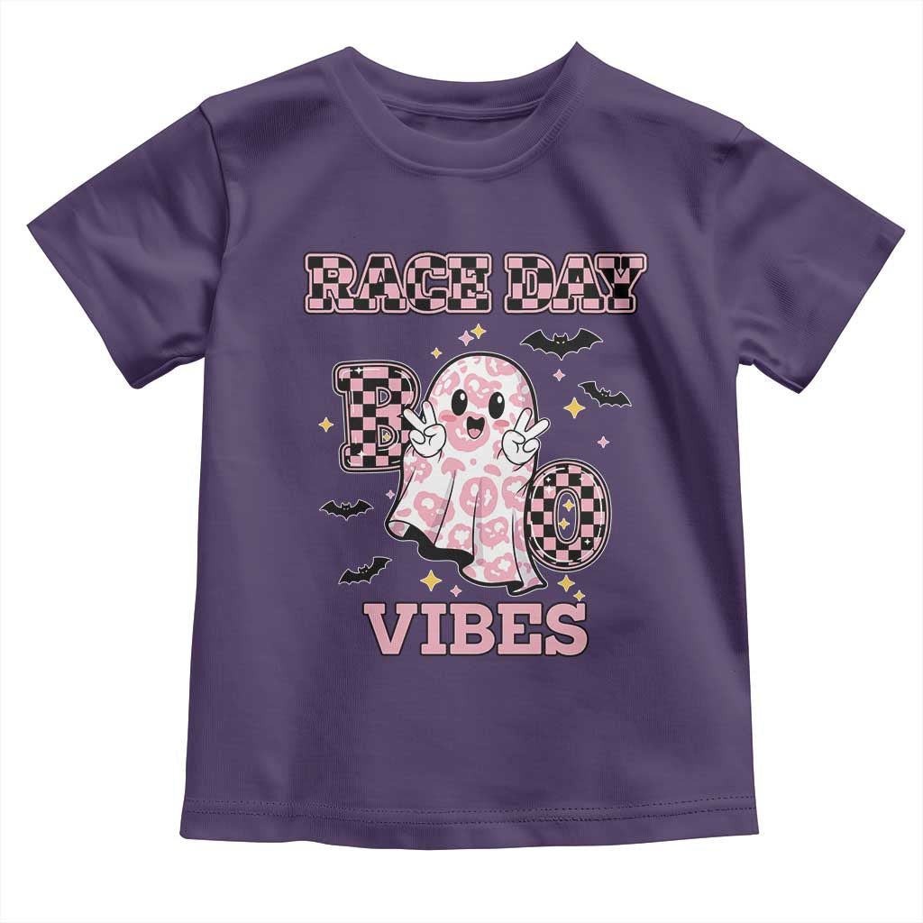 Race Car Halloween Toddler T Shirt Boo Checkered Coquette Bow TS14 Purple Print Your Wear