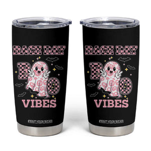 Race Car Halloween Tumbler Cup Boo Checkered Coquette Bow TS14 Black Print Your Wear
