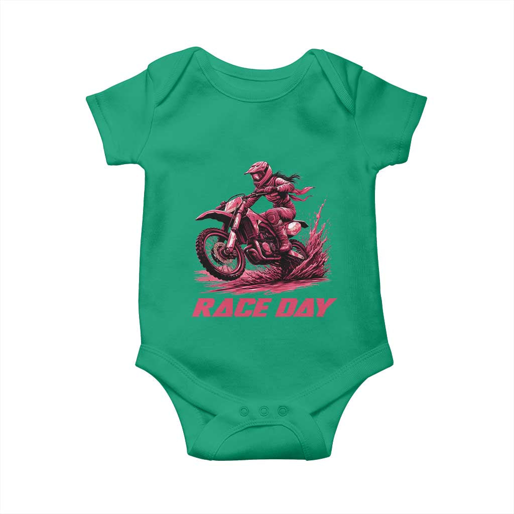 Dirt Bike Girl Baby Onesie Motocross Racing Women TS14 Irish Green Print Your Wear