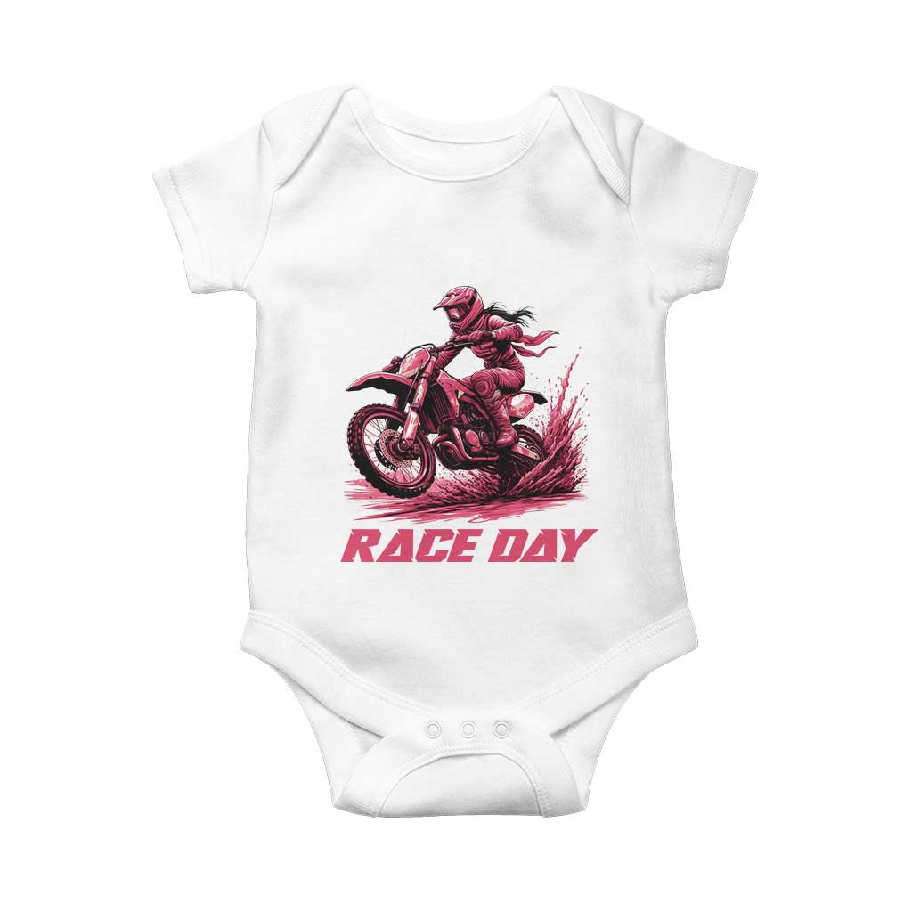 Dirt Bike Girl Baby Onesie Motocross Racing Women TS14 White Print Your Wear