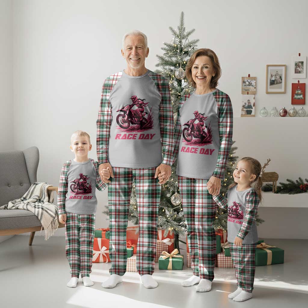 Dirt Bike Girl Plaid Pajama Set Motocross Racing Women TS14 Christmas Plaid Print Your Wear
