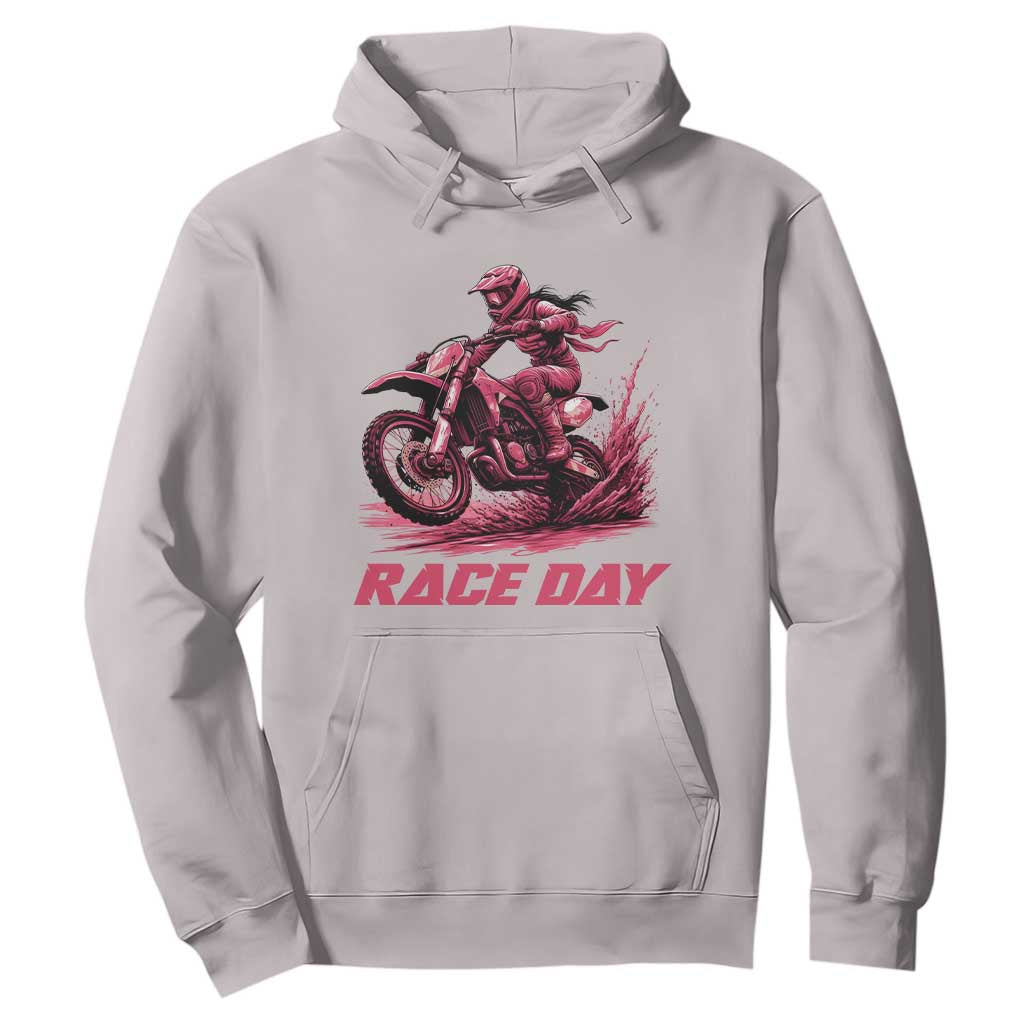 Dirt Bike Girl Hoodie Motocross Racing Women TS14 Ice Gray Print Your Wear