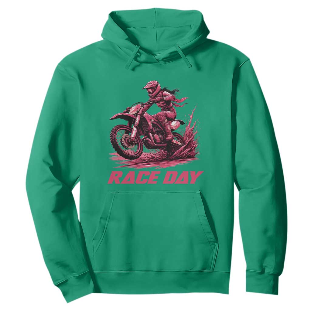 Dirt Bike Girl Hoodie Motocross Racing Women TS14 Irish Green Print Your Wear