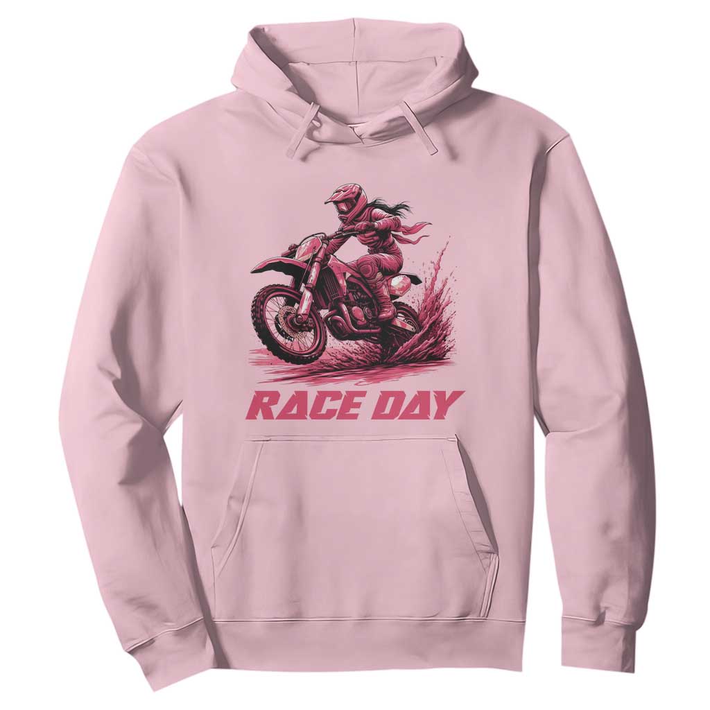 Dirt Bike Girl Hoodie Motocross Racing Women TS14 Light Pink Print Your Wear