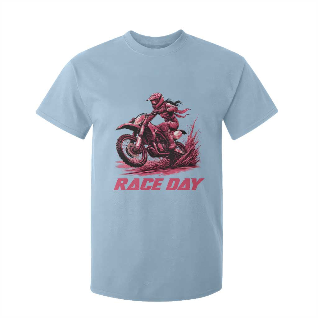 Dirt Bike Girl T Shirt For Kid Motocross Racing Women TS14 Light Blue Print Your Wear